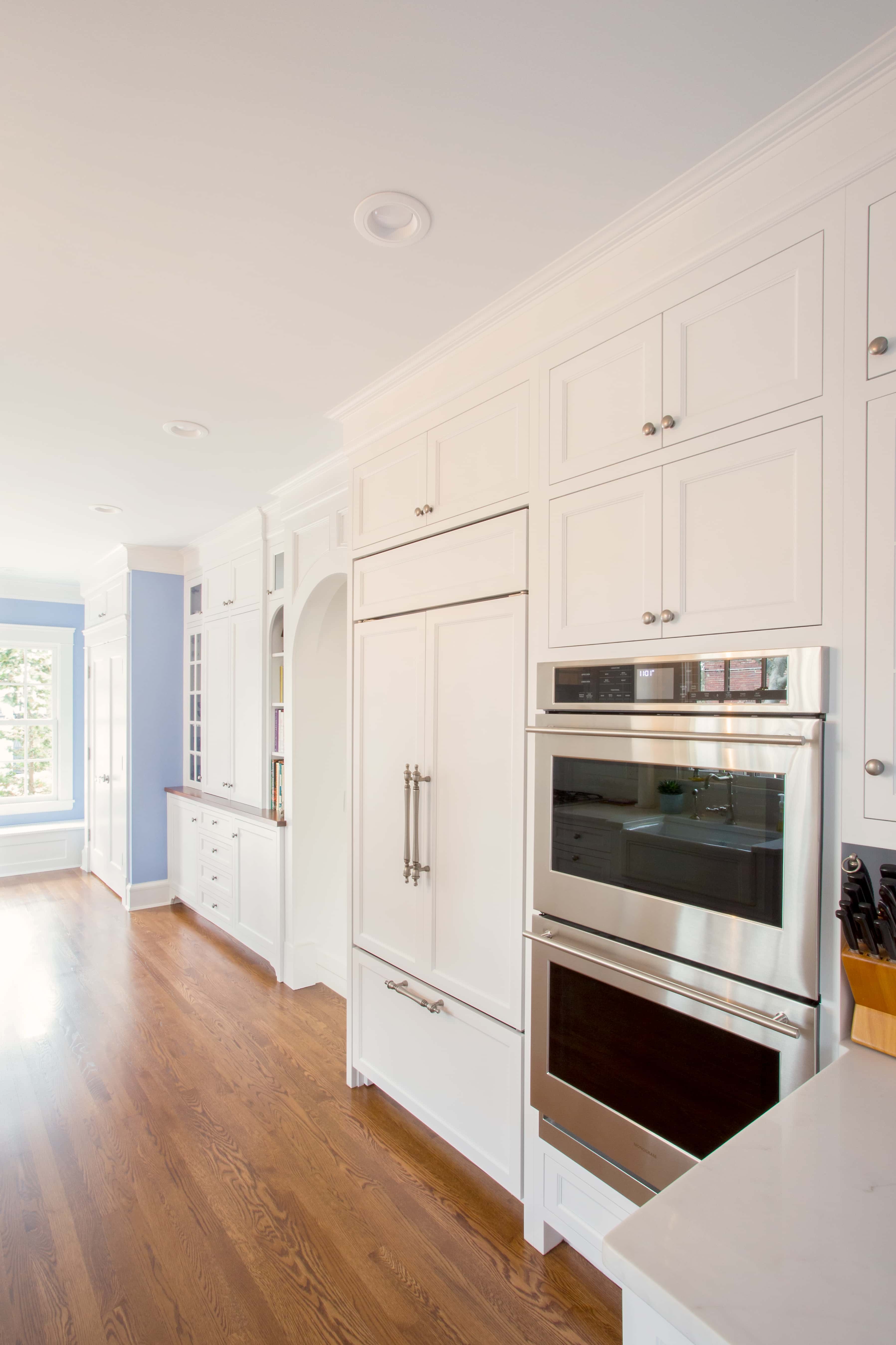 1916 galley kitchen remodel refrigerator wall